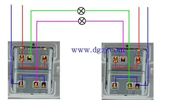 双控6孔开关接线图