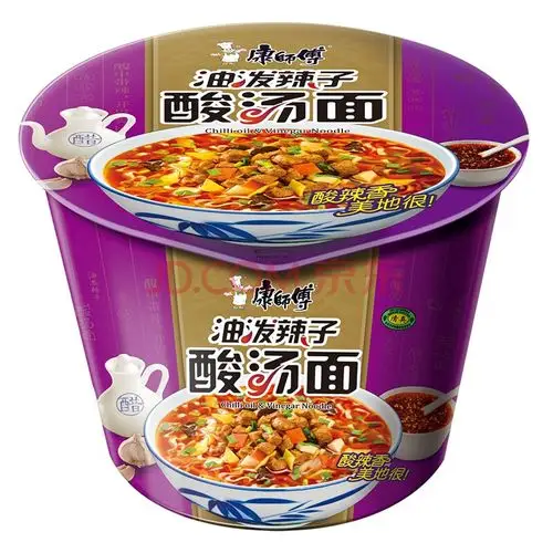 康师傅 方便面(ksf) 经典系列开心桶 油泼辣子酸汤面 12桶 泡面整箱装