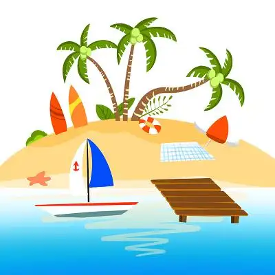 夏天沙滩卡通元素