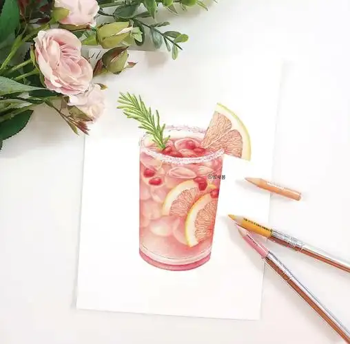 清凉下午茶～彩铅甜品画