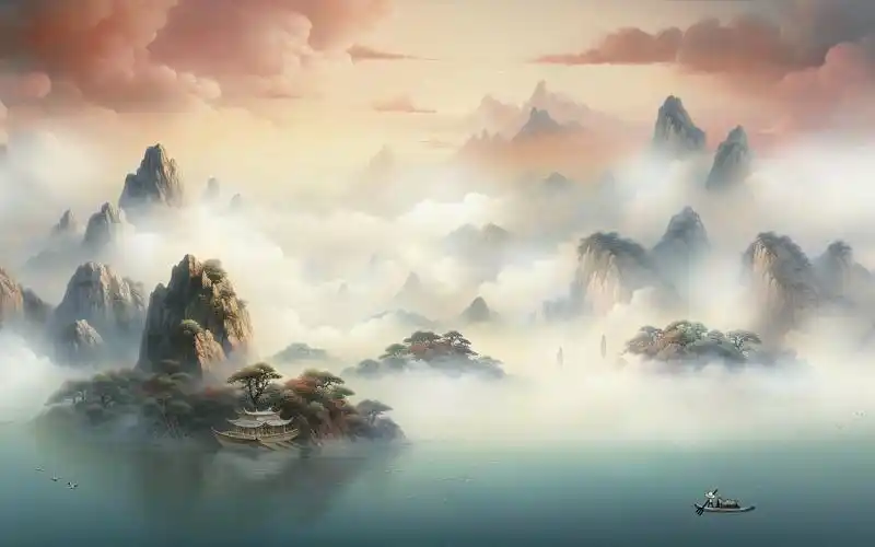 古风壁纸 解压插画