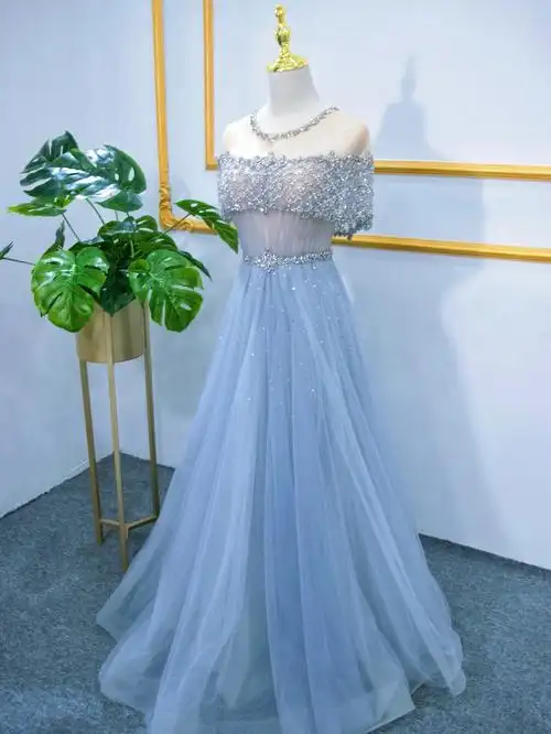 蓝色大概是最温柔的颜色了吧礼服分享