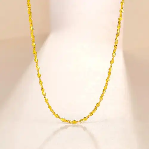 周六福zhouliufu黄金项链足金珠宝女计价满天星锁骨链细链子正品金链