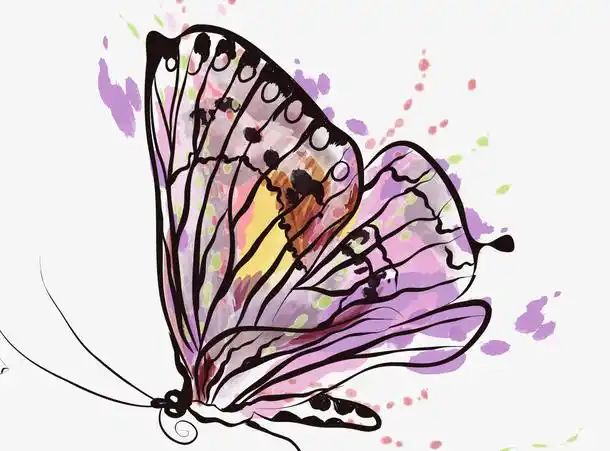 水彩蝴蝶免抠素材免费下载_觅元素51yuansu.com