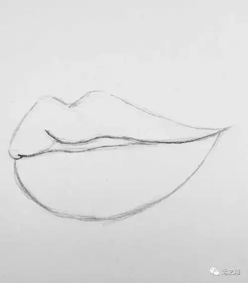 素描美好的红唇是这样画出来的