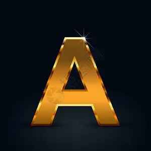 黑色金字的暗金字一个在黑色背景上孤图片