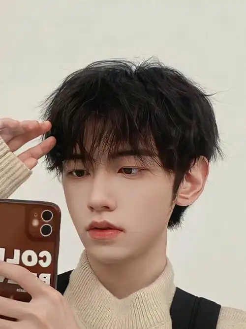 假发男日系碎盖头短直发ins风自拍神器日常原宿风发套蓬松全头套