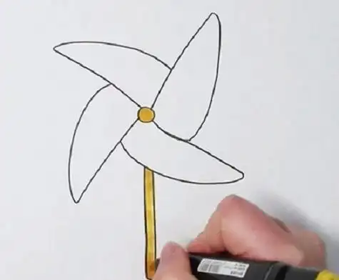 大风车简笔画图片彩色 大风车简笔画怎么画步骤图