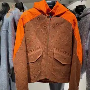 louis vuitton/路易威登男士休闲monogram 牛仔连帽夹克1a972s