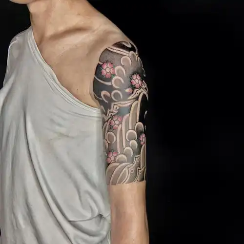 手稿在最后,需要的拿去不谢#樱花臂  #纹身