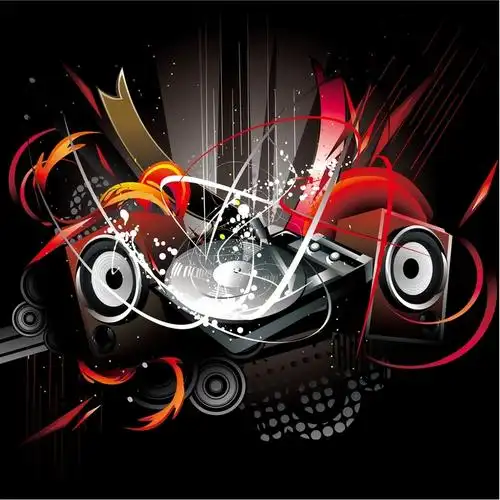 炫酷音乐背景矢量素材模板