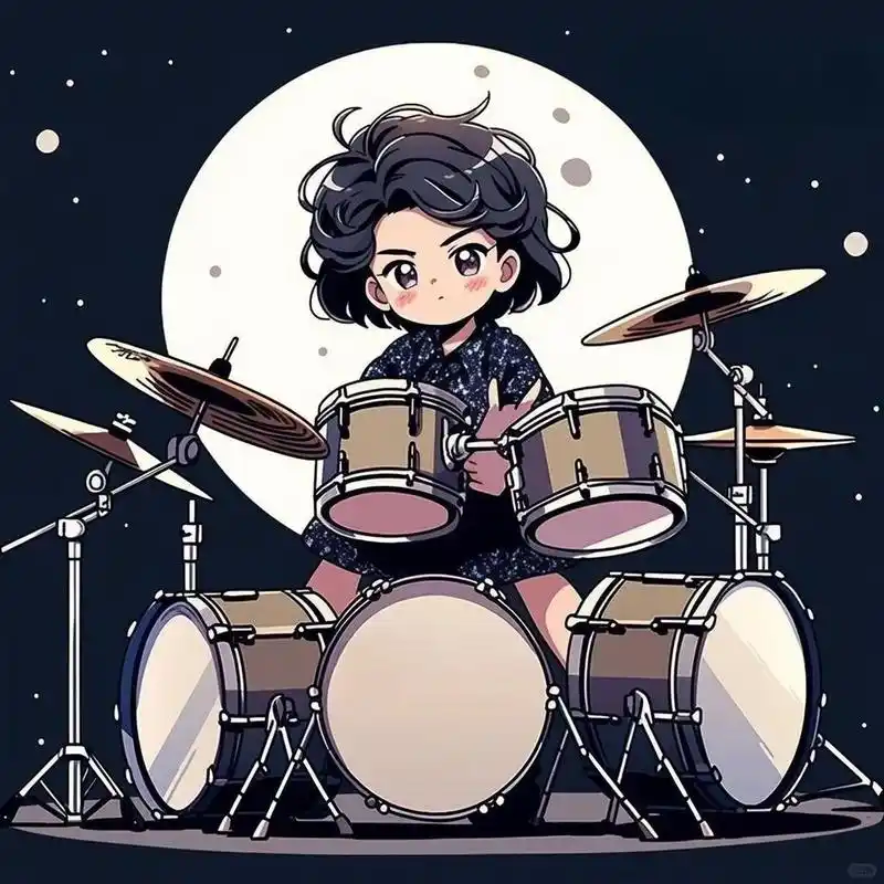 鼓手头像09燃爆全场的架子鼓 还想看我画什么呀