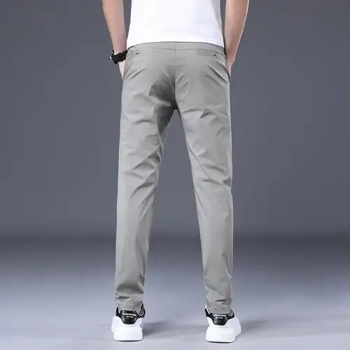 夏季薄款冰丝裤子男韩版潮流商务男裤超薄修身塑身裤