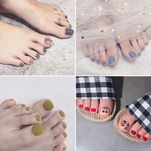 贴片显白脚指甲网红成品美甲脚趾穿戴高级感全美甲工具