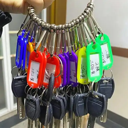 包租婆钥匙盘钥匙收纳包租婆金属圆盘带标记牌钥匙环大圈扣环钥匙扣圈