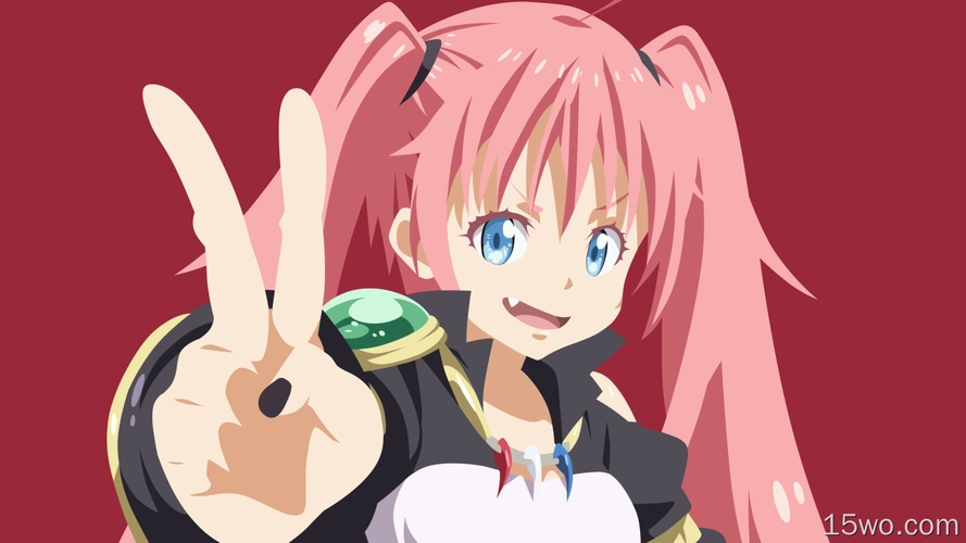 动漫关于我转生成为史莱姆的那件事milimnava女孩blueeyespinkhair