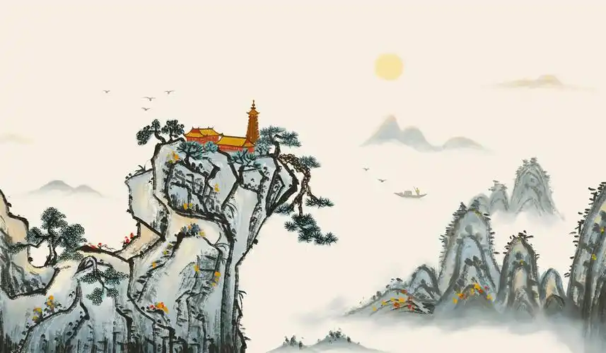 意境悠远的禅境风光山水画