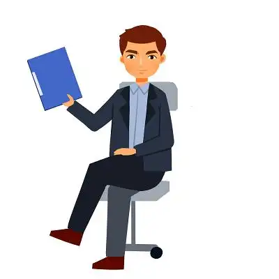 老板站姿卡通人物商务人物经理西装男人png素材
