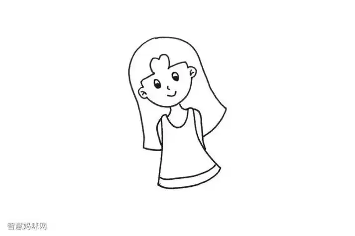 简笔画彩色儿童画可爱小女孩简笔画教程女孩简笔画治愈系女孩简笔画