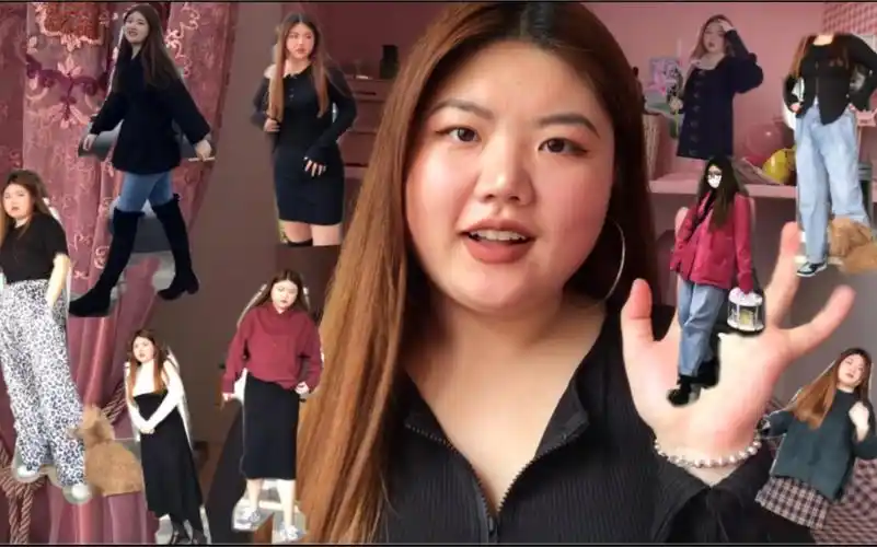 活动作品150斤肥胖女孩实胖穿搭