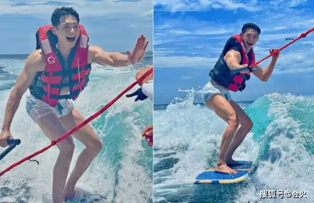 明星健身教练刘畊宏胸肌发达张蓝心一双超模腿吴尊八块腹肌