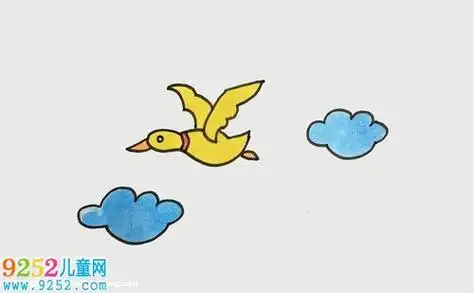 天空中鸟儿简笔画