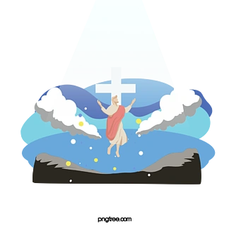 卡通手绘耶稣 i>升 /i> i>天 /i>图