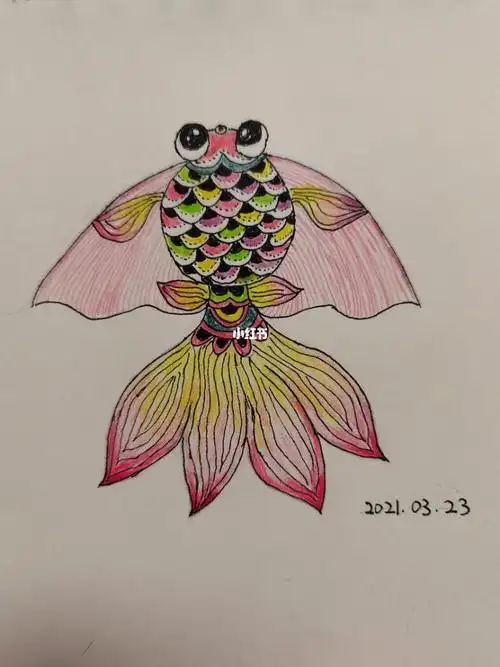 金鱼风筝彩铅练习