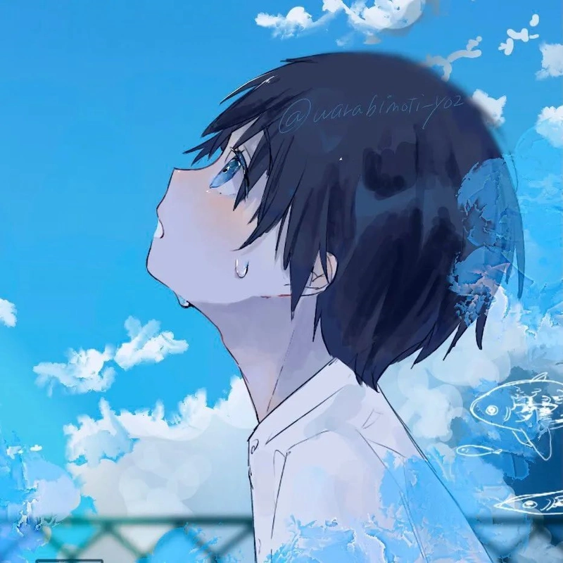 纯净的蓝色系动漫头像|若当初不识