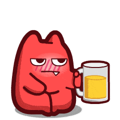 【魔鬼猫表情-喝酒】#半身 动态 啤酒 晕 喝醉 吨吨吨 脸红 ip 魔性