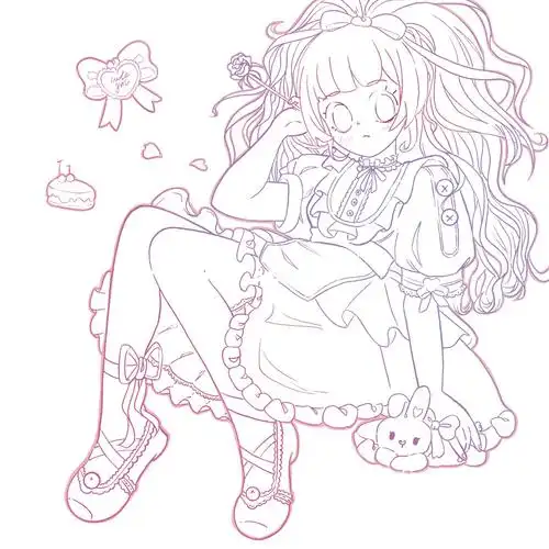 日常练习·不商用#少女漫画   #洛丽塔   #头像   #q版头像