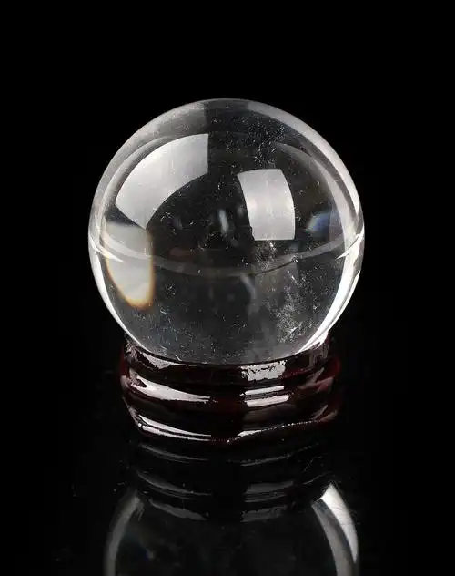 天然白水晶球摆件助学业