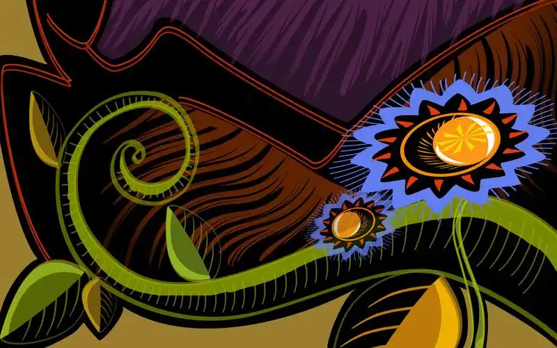 手绘鲜花高清桌面壁纸