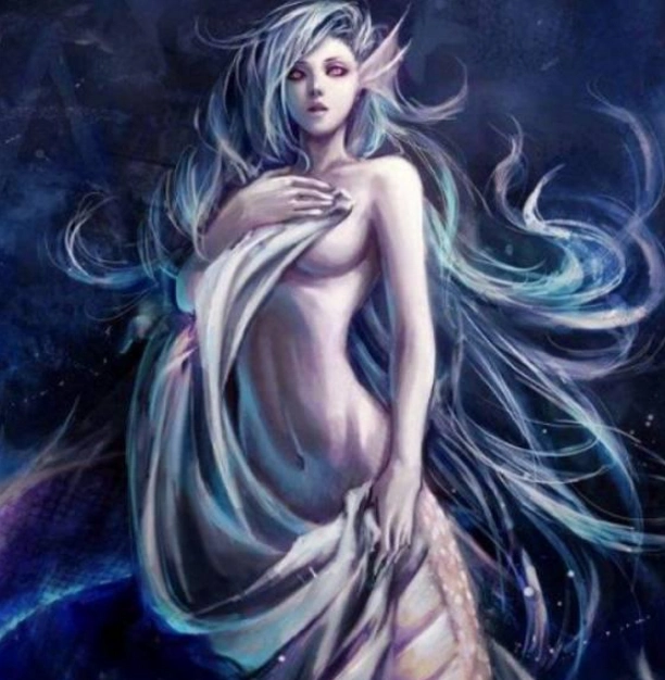 厄喀德那的上半身是一位皮肤白皙的美女,下半身则是一条大蛇.