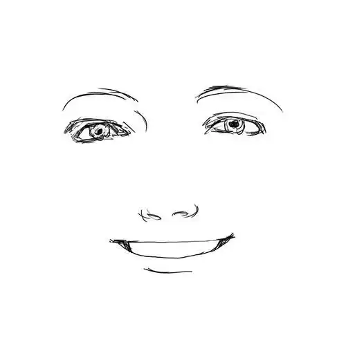 怎么用速写画微笑露齿的人
