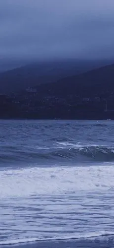 手机壁纸|深蓝色系|雾霾|月色|海浪