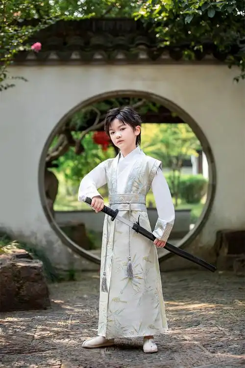 男童汉服秋儿童中国风古装小男孩唐装古风大袖衫舞台表演出服新款