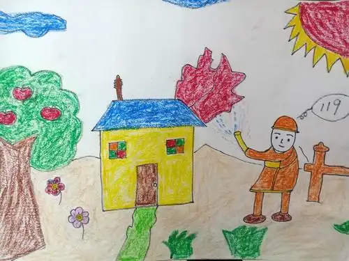 这次我们结合绘画开展了"119"消防安全宣传