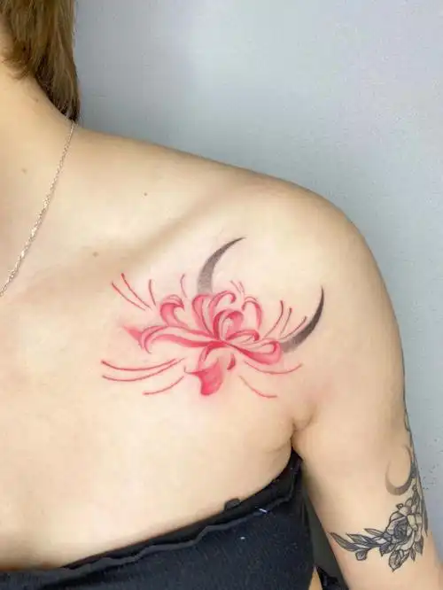 彼岸花纹身广元纹身喜欢的收藏哦