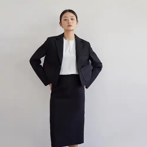 mytopbuyer bnps黑色小个子短款chic西装女外套质感高级职业正装