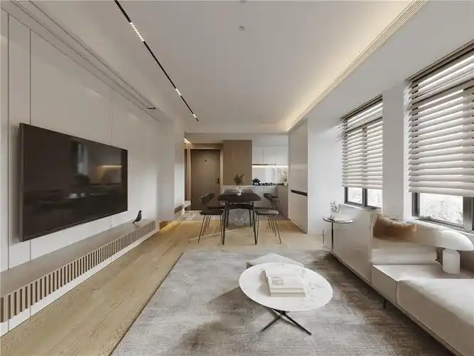 上海水语人家77平现代简约风格二居室客厅装修效果图