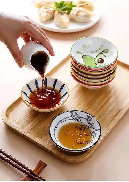 日式陶瓷小菜碟家用调料味碟酱料碟创意小号酱油醋碟圆形小吃碟子 味