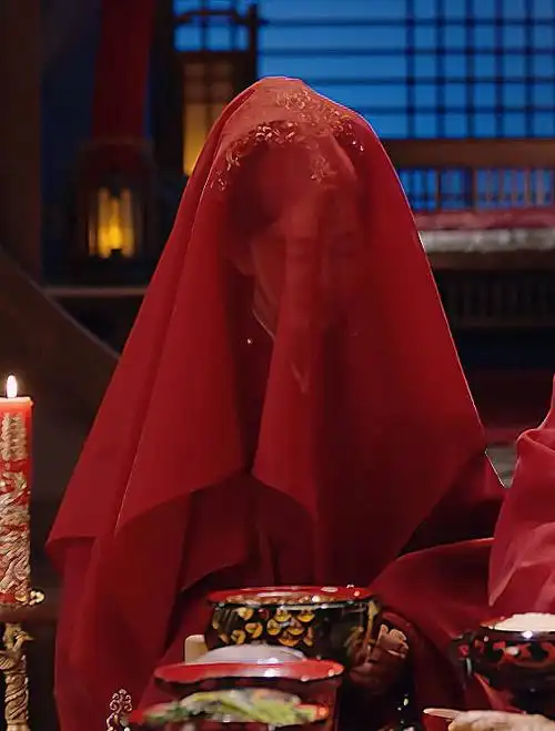 盖头纱  #头纱  #新娘  #大红色  #古装 #汉服  #红色系  #古装电视