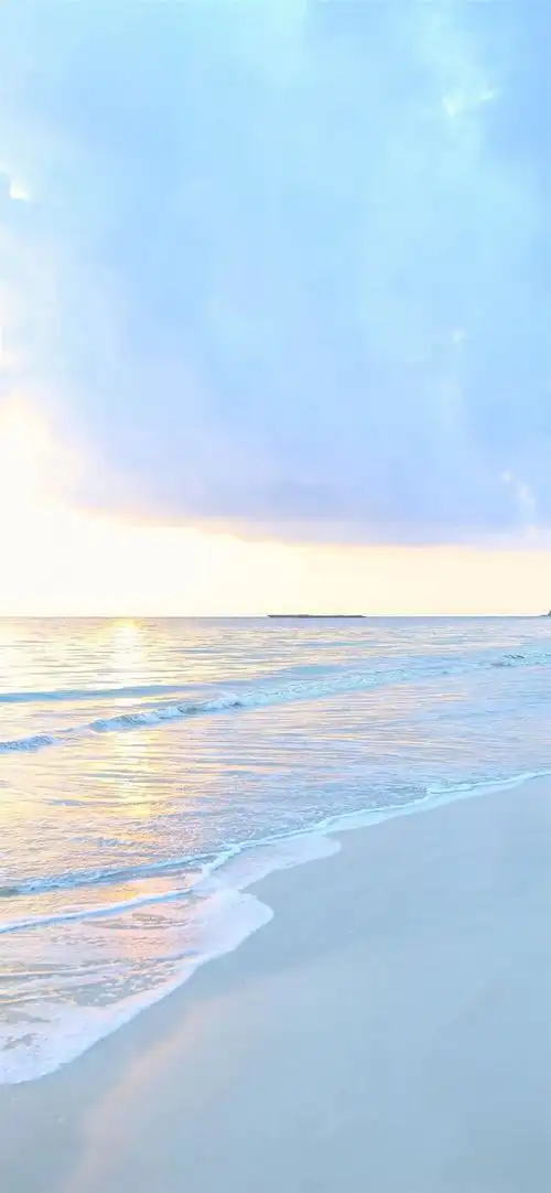 非常干净的海边沙滩唯美风景,高清图片,手机壁纸