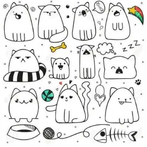 教程猫咪简笔画儿童画q版橘色小猫简笔画猫简笔画简笔画二次元猫q版