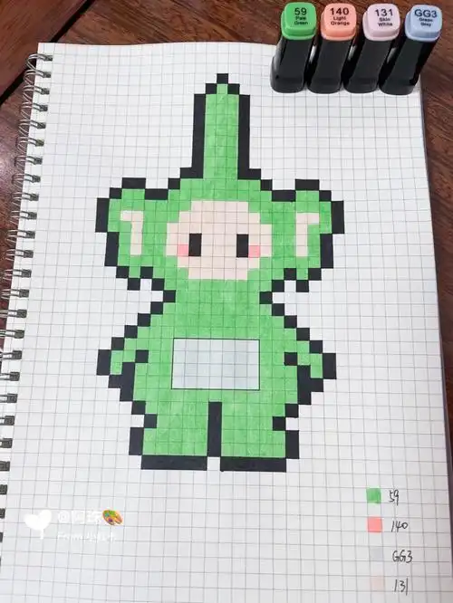 笔:touch mark动漫油性80色本子:b5网格本 格子大小5mm#像素画  #像素