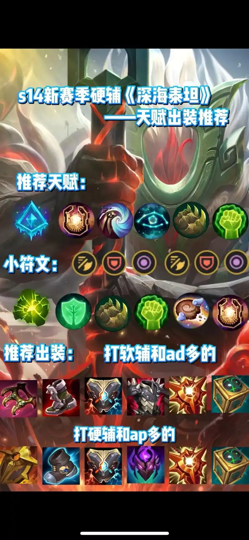 s14英雄联盟全部硬辅出装推荐.这个版本硬辅核心装备是《基克 - 抖音