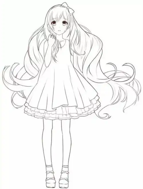 【黑白线稿】人物铅笔线稿临摹素材