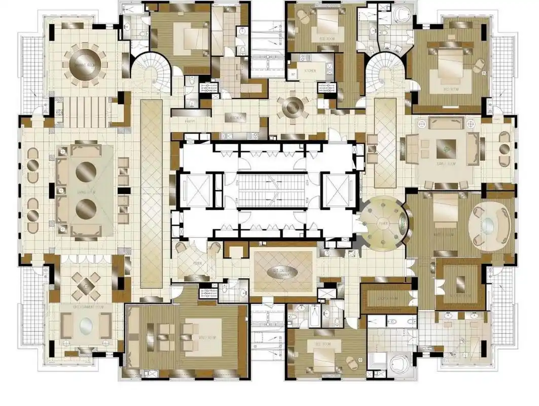 这种超大平层户型不光费钱,关键还费眼呀,看了半天才弄清楚动线,这要