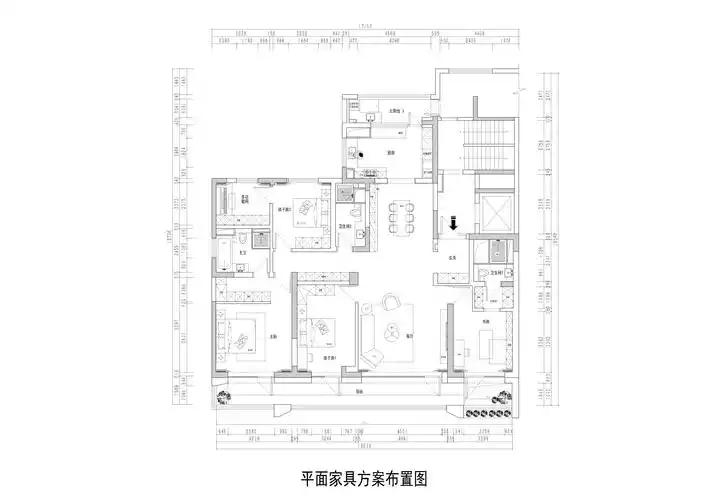 240平四居室户型图